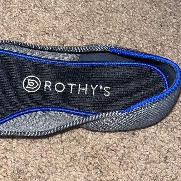 Rothy’s The Point Pointed Toe Flat Cloud Grey Birdseye 10 - Picture 9 of 11